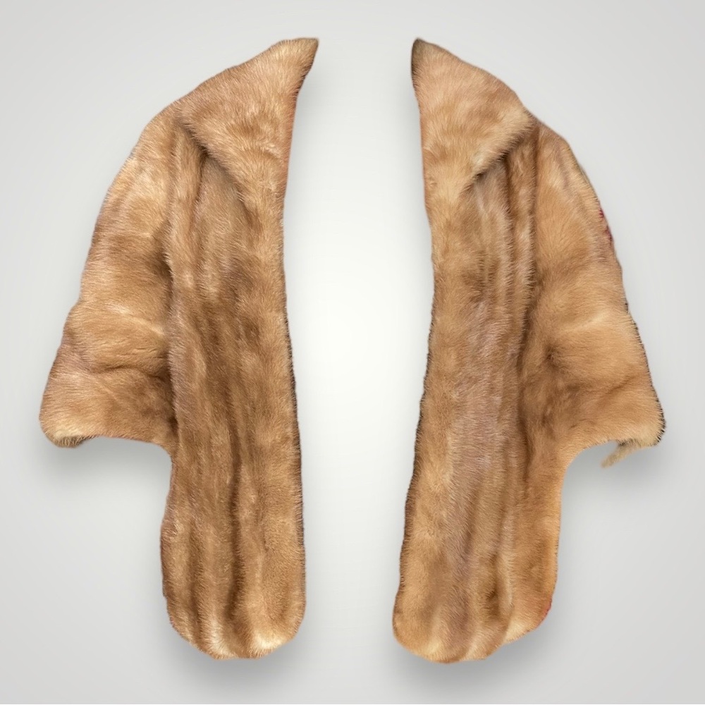 Vintage Genuine Mink Fur Beige Cape Coat 🥠